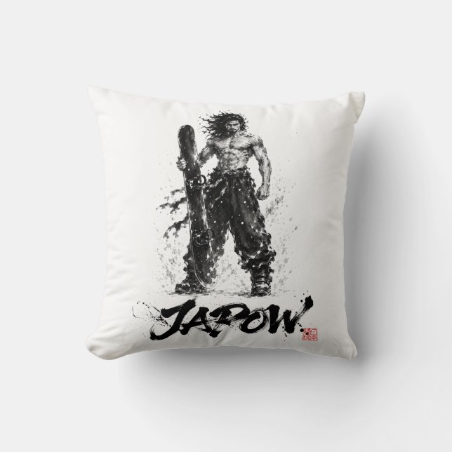 Coussin Snowboard Brush Art - Standing Samurai Musashi (Recto)