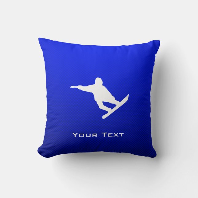 Coussin Snowboarding bleu (Recto)
