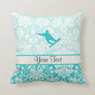 Coussin Snowboarding turquoise