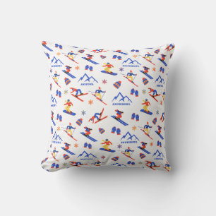 Coussin Snowbowl Arizona Mountain Ski Motif de snowboard