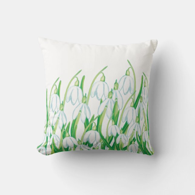 Coussin Snowdrops de printemps (Recto)