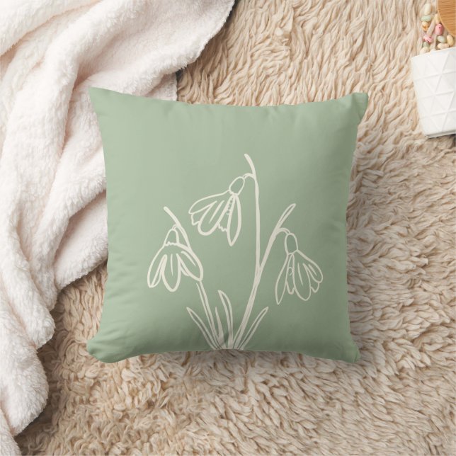 Coussin Snowdrops Fleurs Janvier Anniversaire (Couverture)
