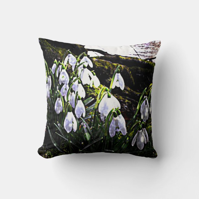 Coussin Snowdrops Photographie Printemps (Recto)