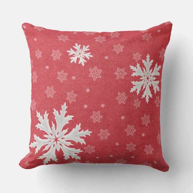 Coussin Snowflakes à la carte postale de Noël Eve (Recto)