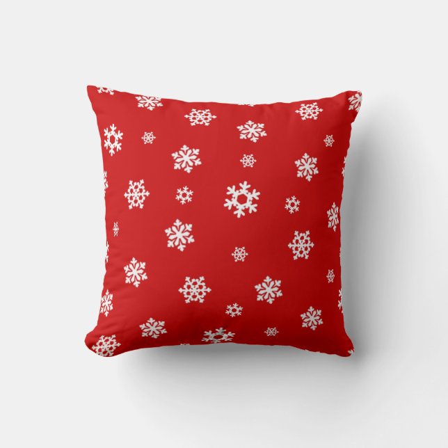 Coussin Snowflakes (blanc) [Motif de Noël] (Recto)
