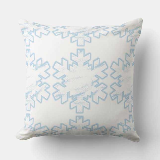 Coussin Snowflakes (bleu/blanc) (Recto)