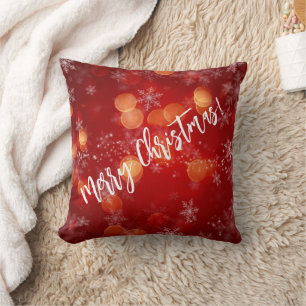 Coussin Snowflakes et Bokeh
