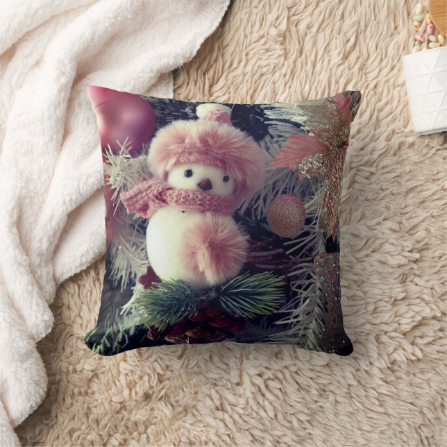 Coussin Snowman Christmas Throw Pillow (Couverture)
