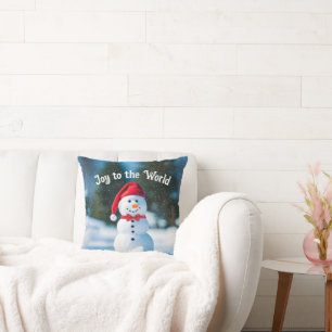 Coussin Snowman De Noël Dans Les Flèches De Neige