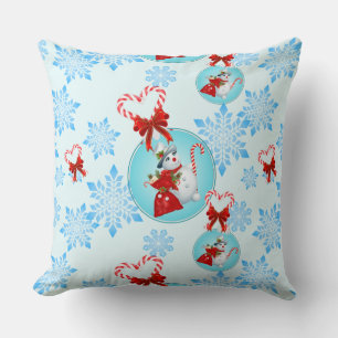 Coussin Snowman de Noël et Snowflakes doux