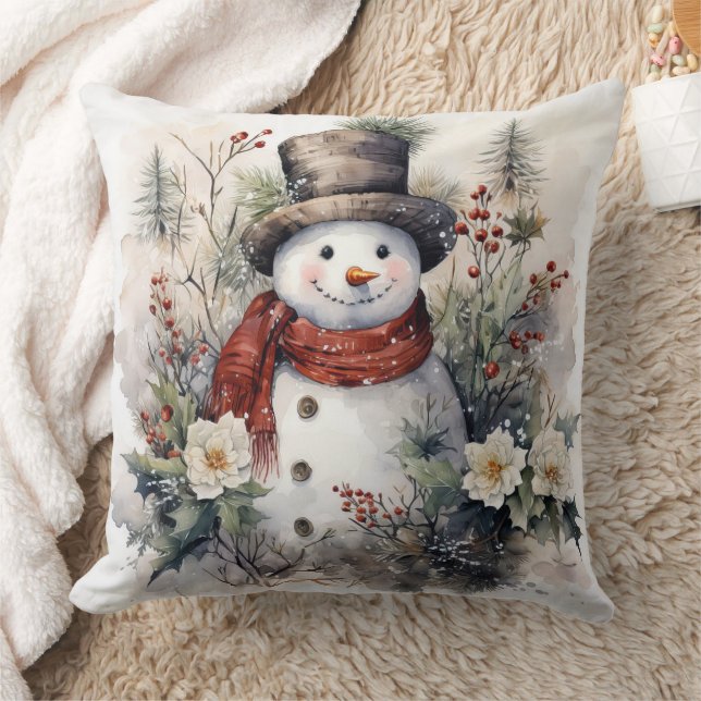 Coussin Snowman en Casquette (Couverture)
