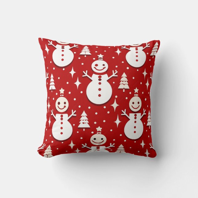 Coussin Snowman et sapin de Noël pour Cosy Winter (Recto)