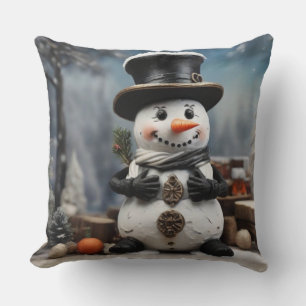 Coussin Snowman Twinkle étincelle Joie en hiver Wonderland