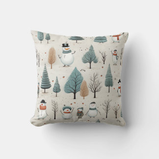 Coussin Snowman's et les arbres