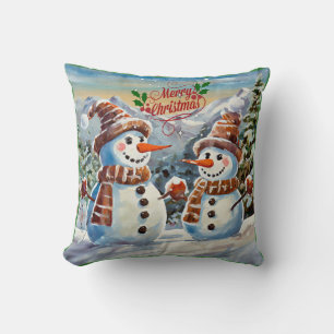 Coussin Snowmen, Joyeux Noël,