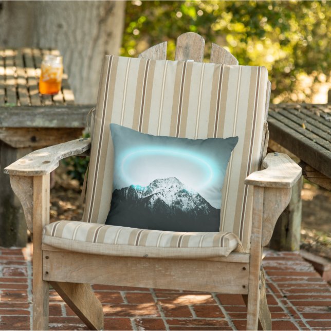 Coussin Snowy mountain mysterious blue neon light (Chaise)