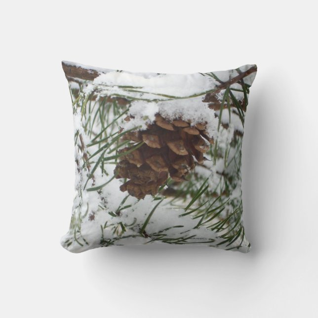 Coussin Snowy Pine Cone I (Recto)
