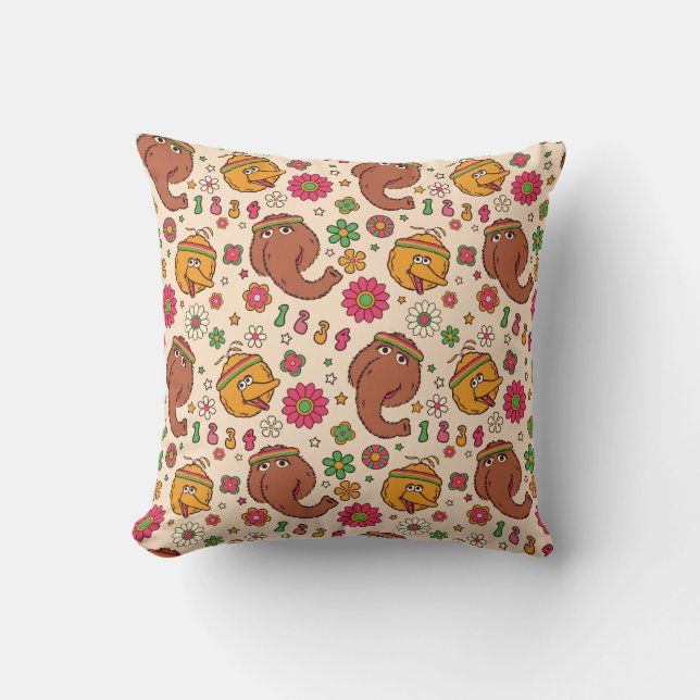 Coussin Snuffleupagus et Big Bird Super Flower Motif (Recto)