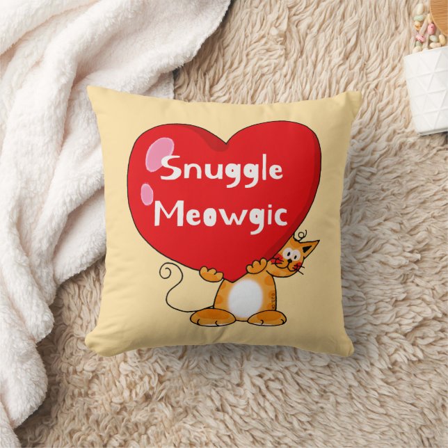 Coussin Snuggle Meowgic Funny Chat Pun Art (Couverture)