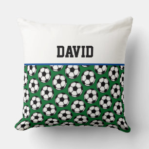 Coussin Soccer Ball Motif Joueur NOM Sports Décor Enfants