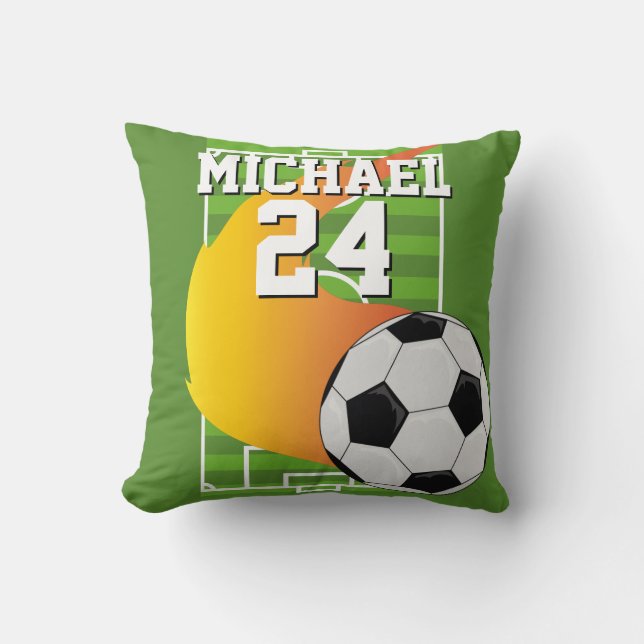 Coussin Soccer Ball Nom Jersey Numéro Sports (Recto)