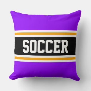 Coussin SOCCER Fun clair violet noir rayures athlétiques