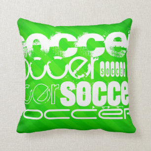 Coussin Soccer ; Grandes Tailles Vert Néon