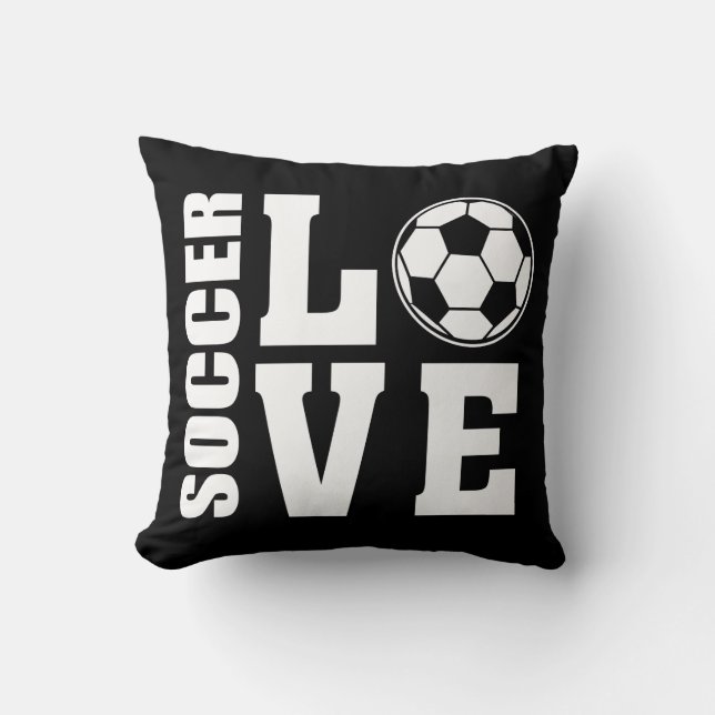 Coussin Soccer Love Black (Recto)