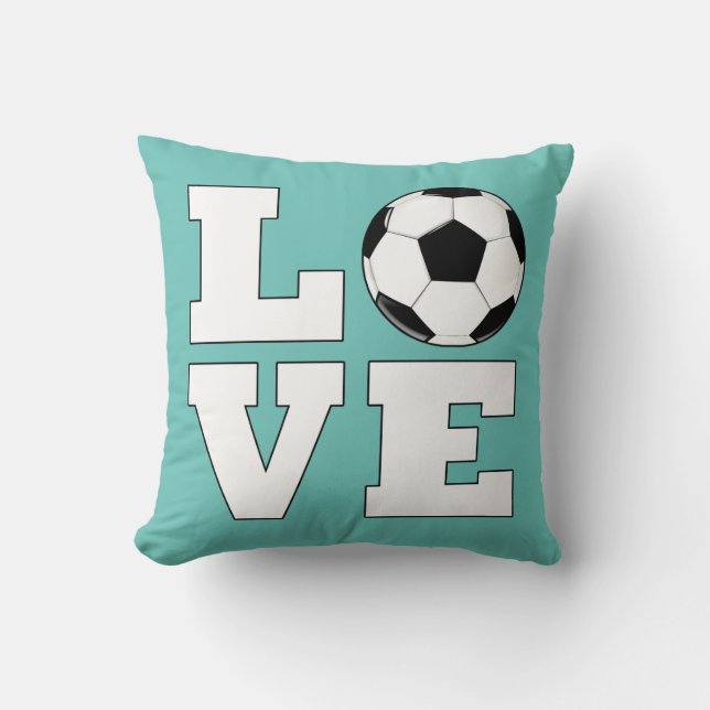 Coussin Soccer LOVE Soccer Player Couleurs personnalisées  (Recto)