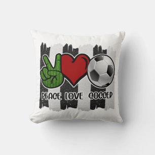 Coussin Soccer paix et amour