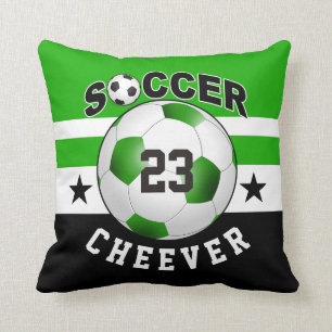 Coussin Soccer Sports Jersey Nom personnalisé Numéro  vert