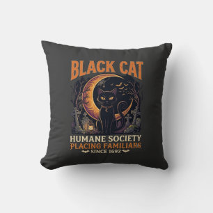 Coussin Société humanitaire du chat noir Halloween Croissa