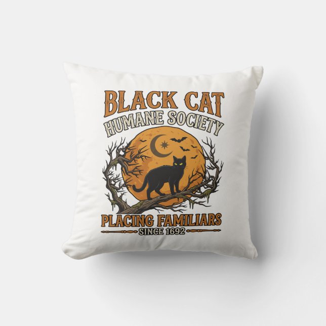 Coussin Société humanitaire du chat noir Halloween pleine  (Recto)