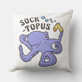 Coussin Socktopus Bleu Octopus Avec Sock Funny Meme