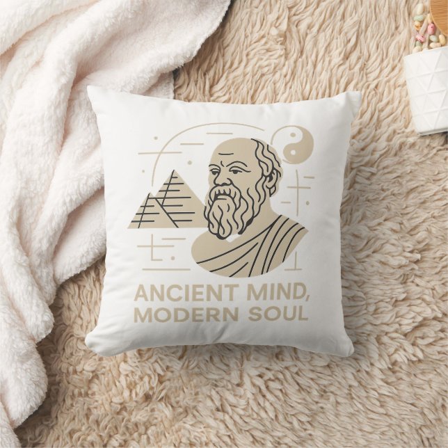 Coussin Socrates Vibes Esprit Ancien Âme Moderne Philosoph (Couverture)