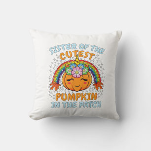 Coussin Sœur de la licorne citrouille la plus mignonne du