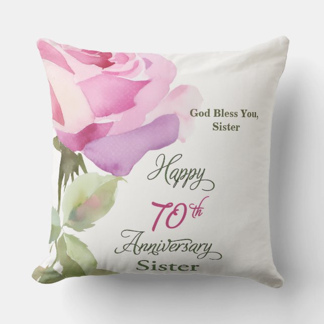 Coussin Soeur Jubilé 70 Ans Rose Rose Pink Nun (Recto)