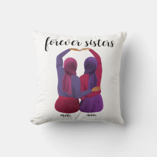 Coussin Soeurs Forever Cadeau Hijabi personnalisé