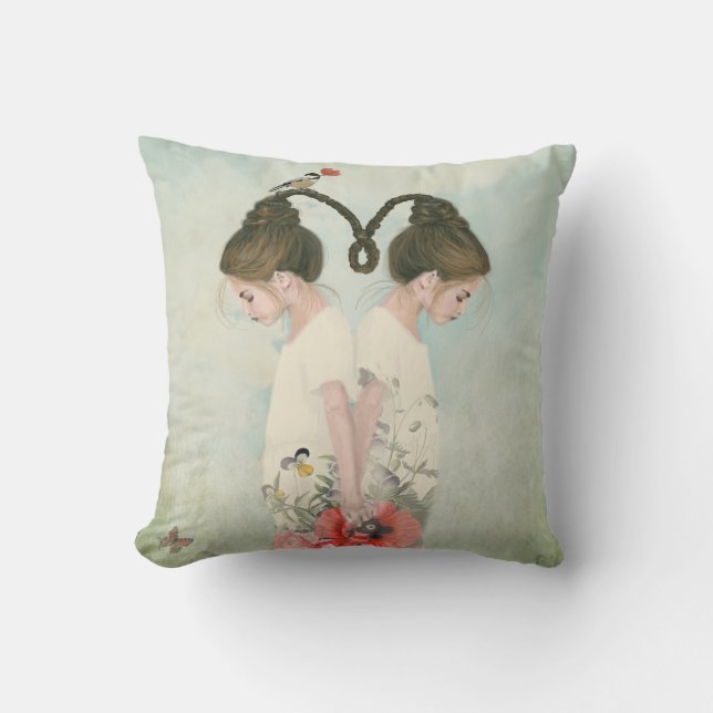 Coussin Soeurs, jumeaux, prés, art (Recto)