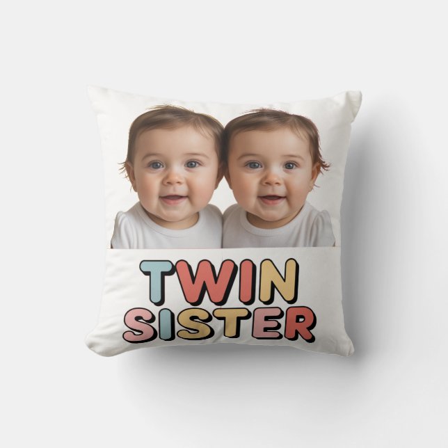 Coussin Sœurs jumelles bébés (Recto)