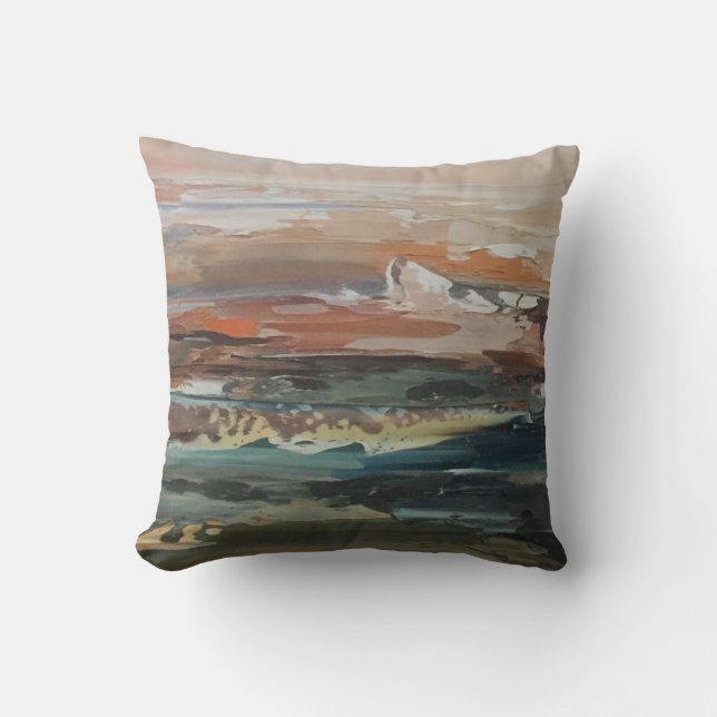 Coussin Sofa de peinture de paysage marin d'art abstrait (Recto)