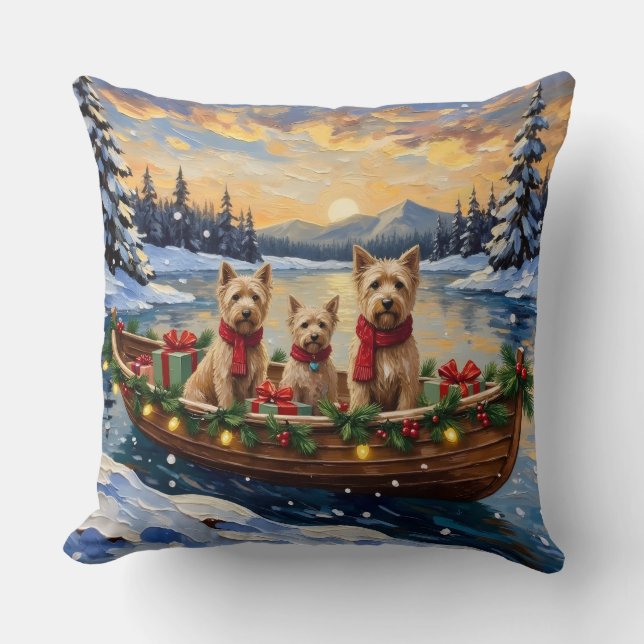 Coussin Soft Coated Wheaten Terrier Christmas Boat Holiday (Recto)