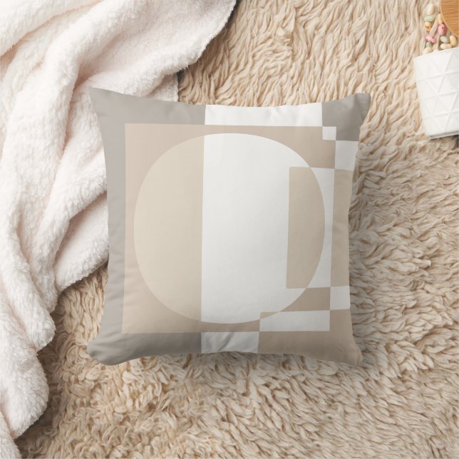 Coussin Soft Geometric Blocks – Simple and Sleek Beige (Couverture)
