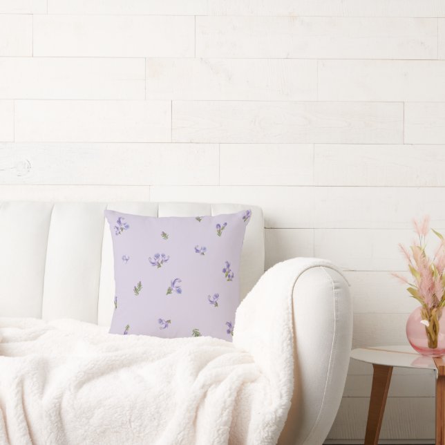 Coussin Soft Lavender Japanese Rosemary Floral Pattern (Canapé)