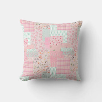 Coussin Soft Pink Floral Throw Pillow | Elegant Rose Aesth
