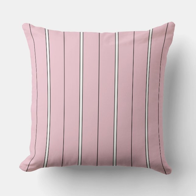 Coussin Soft Pink Vertical Stripe Pattern Minimal (Recto)