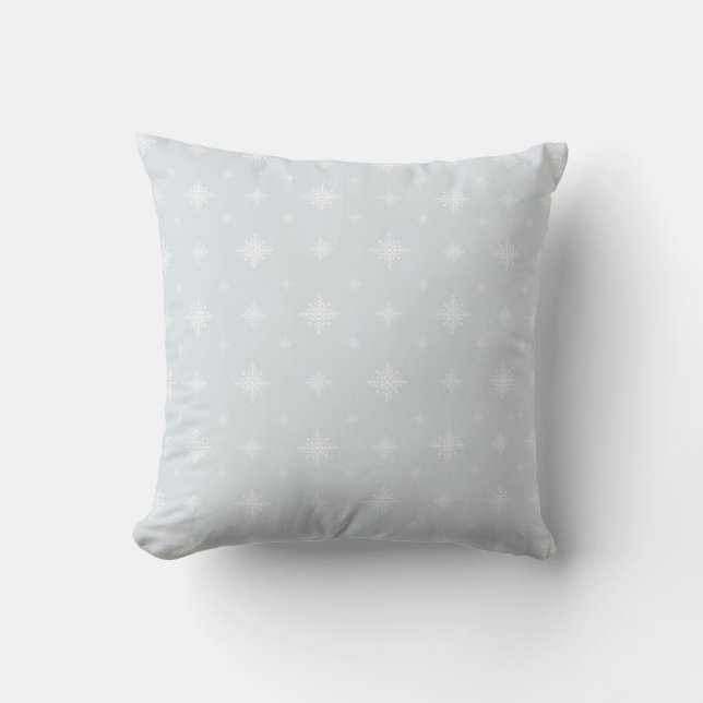 Coussin Soft Silver Snowflake Throw Pillow Cover (Recto)