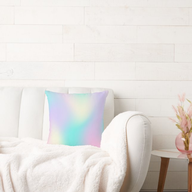 Coussin Soft tones iridescent holographic background (Canapé)