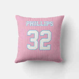 Coussin Softball Pink Blue et White Jersey