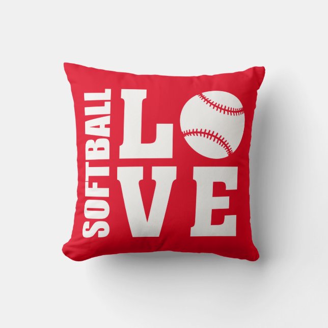 Coussin Softball players, love softball (Recto)